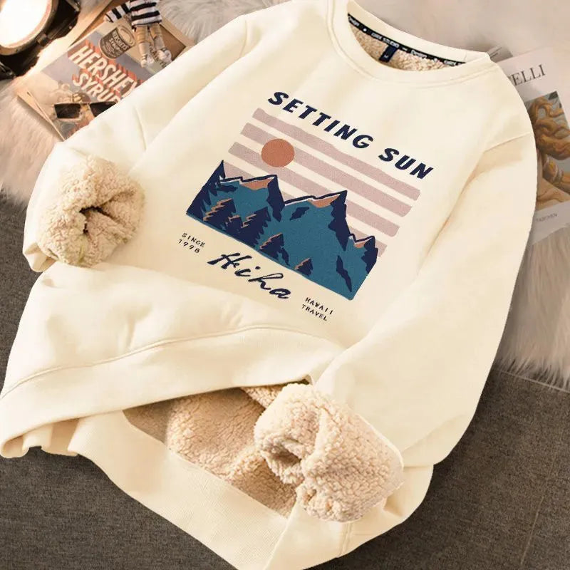 Fashion Thickened Printed Sweater For Women - Bellarte Enchanté Fashion Thickened Printed Sweater For Women